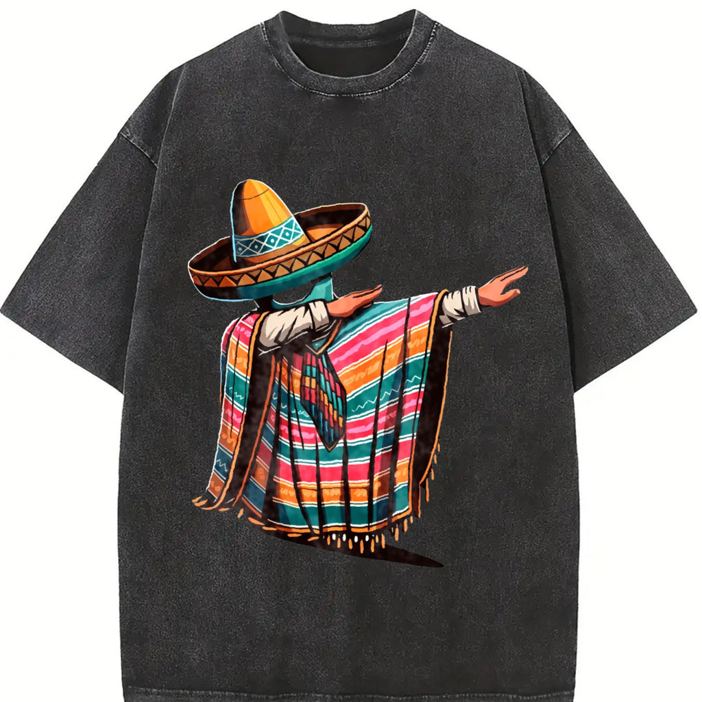 Dabbing Sombrero and Poncho Vintage Washed T-Shirt product image 2