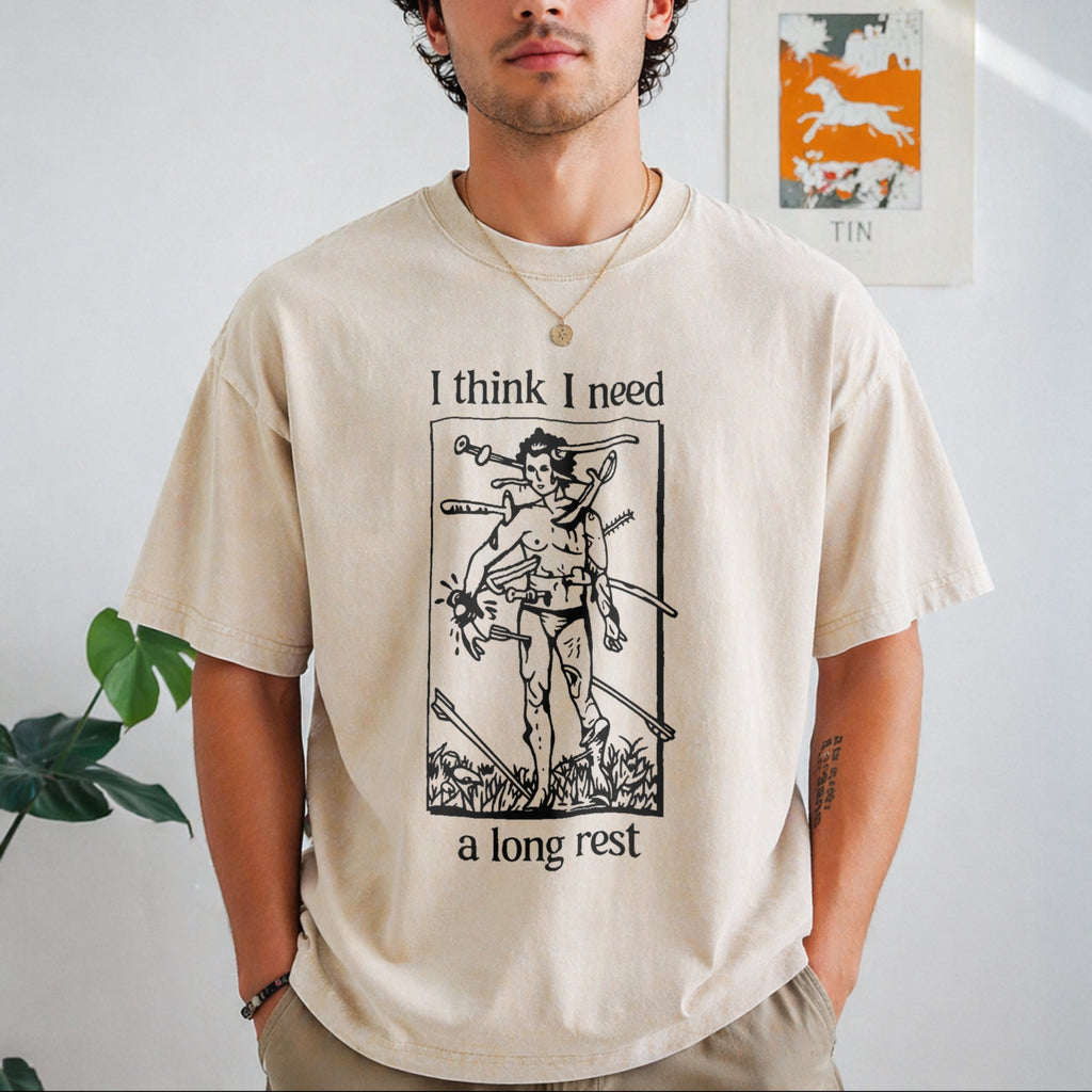Funny I Need A Long Rest - DND Dungeons Vintage Washed product image 1