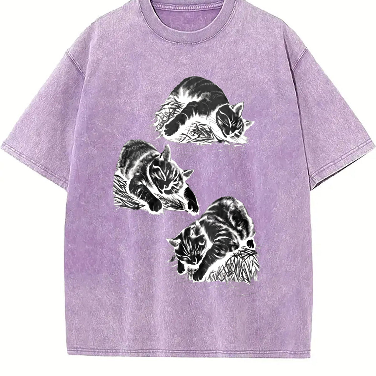 Lazy Cats 90s Tattoo Vintage Washed T-Shirt product image 6