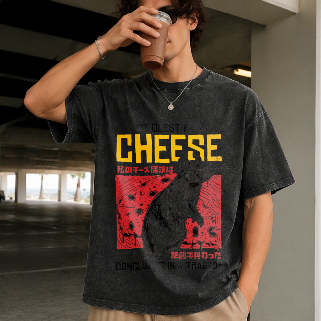 My Quest For Cheese Vintage Washed T-Shirt product image 2