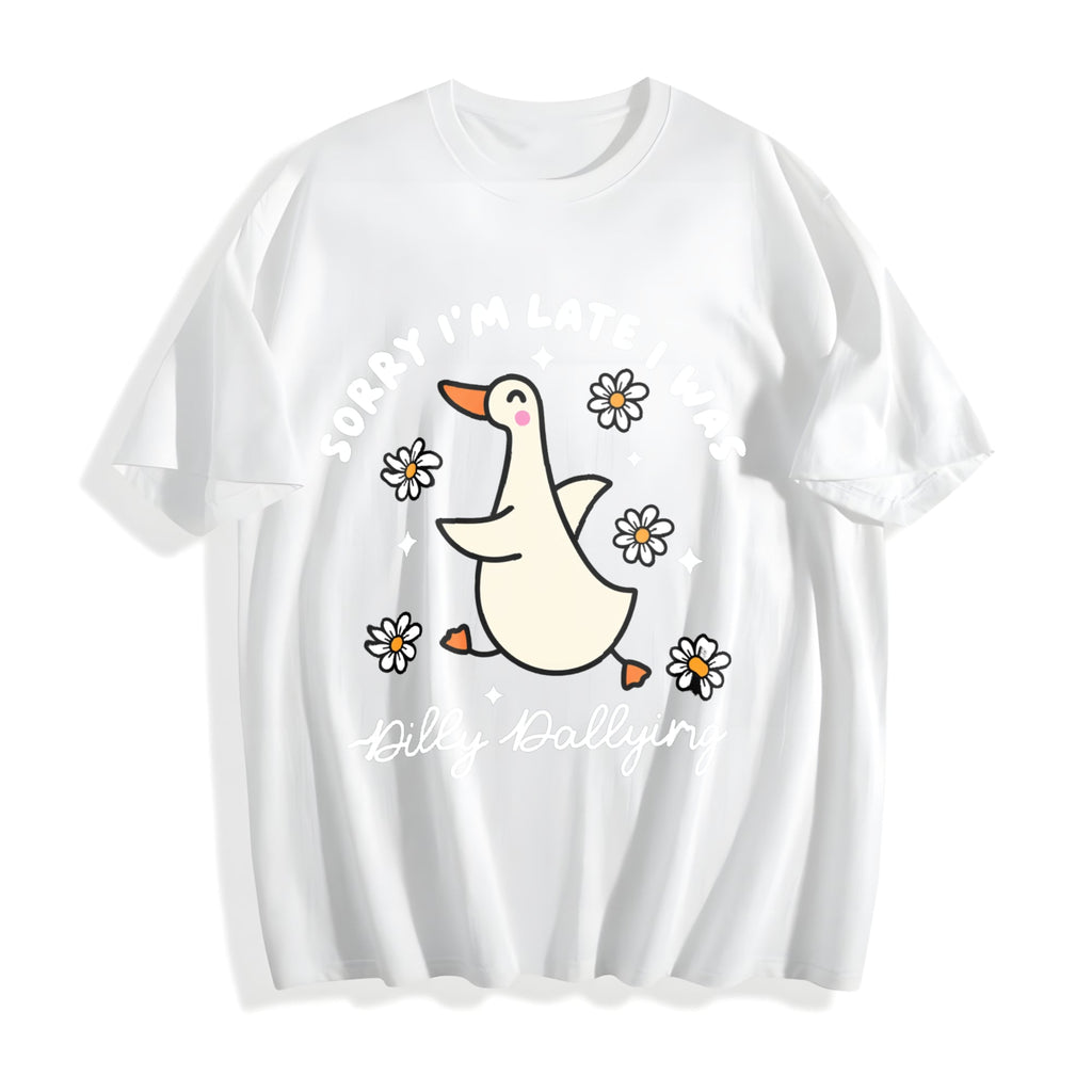 Sorry I'm Late I Was Dilly Dallying Goose Cotton T-Shirt product image 2