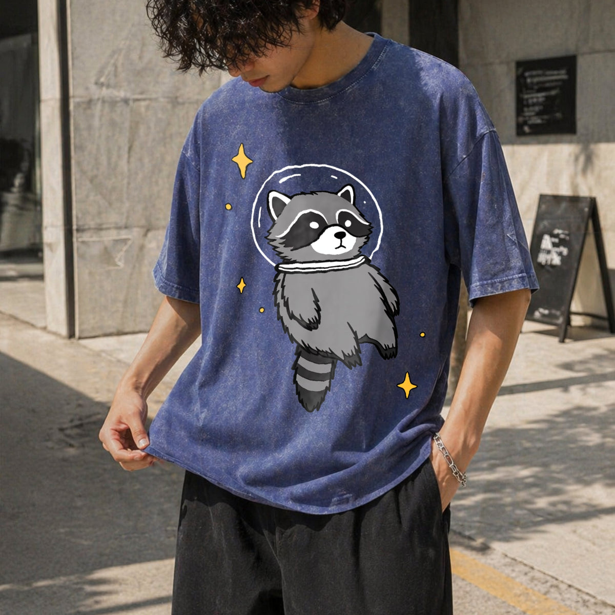 Space Raccoon Vintage Washed T-Shirt product image 8