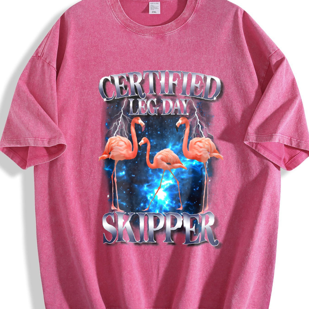 Certified Leg Day Skipper Funny 90s Vintage Washed T-Shirt product image 7