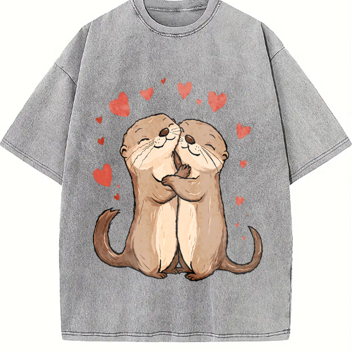 Otter Love - Cute Hugging Otters Vintage Washed T-Shirt product image 5