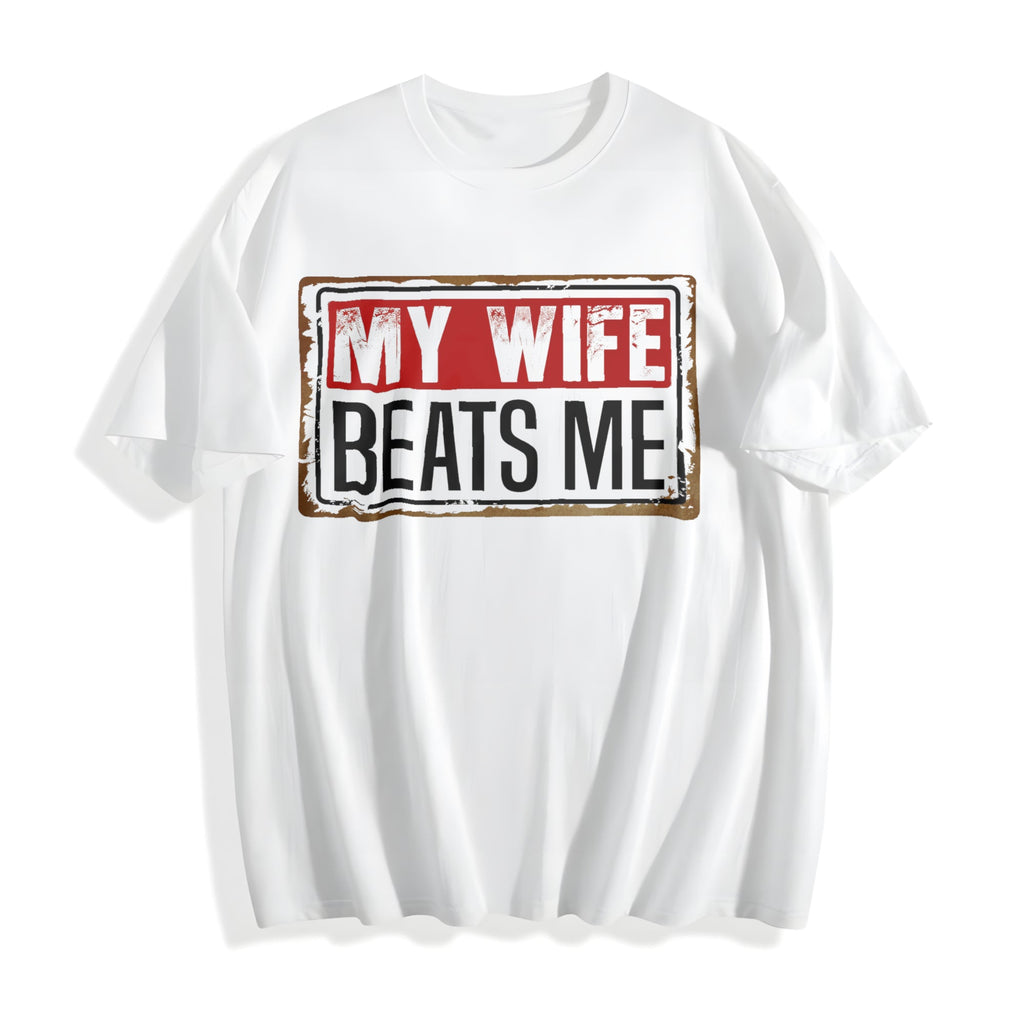 Funny My Wife Beats Me Cotton T-Shirt product image 2