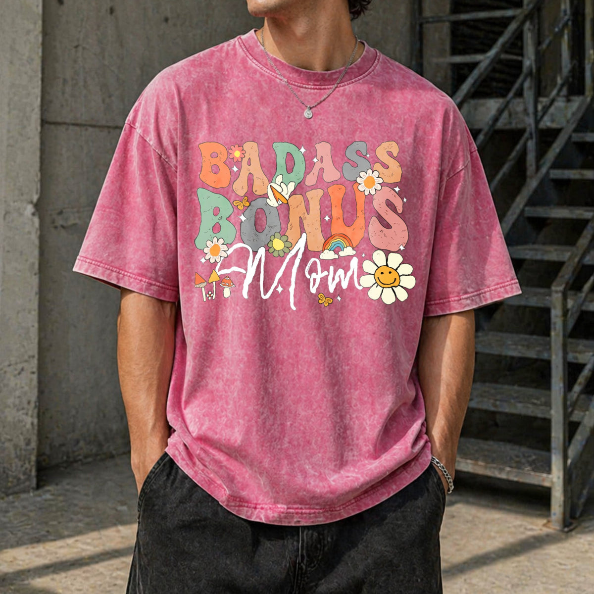 Badass Bonus Mom - Funny Stepmom Vintage Washed T-Shirt product image 7