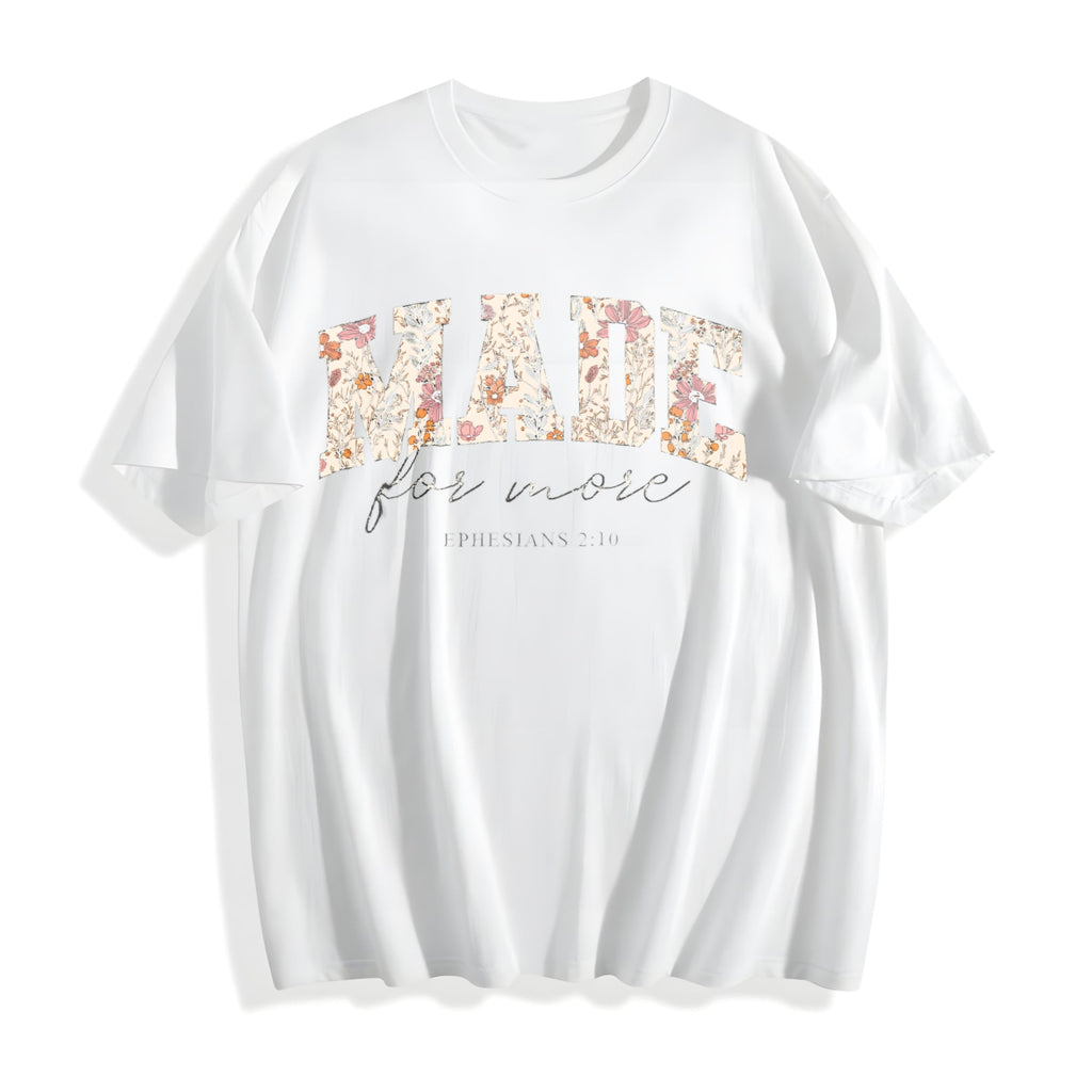 Floral & Letter Cotton T-Shirt product image 2