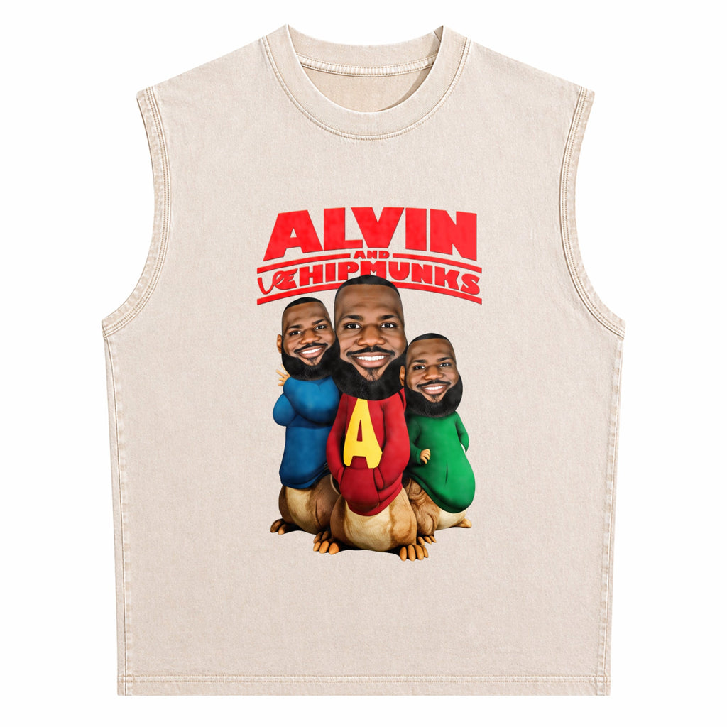 Lebron James Alvin And Chipmunks Bk-130 Men's Washed Tank Top