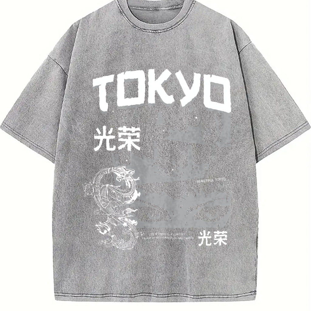 Tokyo Wave Art Vintage Washed T-Shirt product image 4