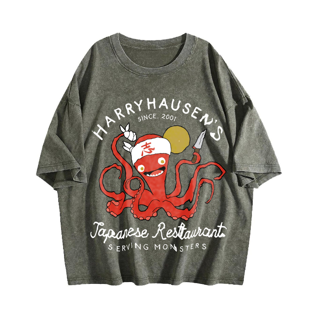 Summer With Octopus Vintage Washed T-Shirt product image 4