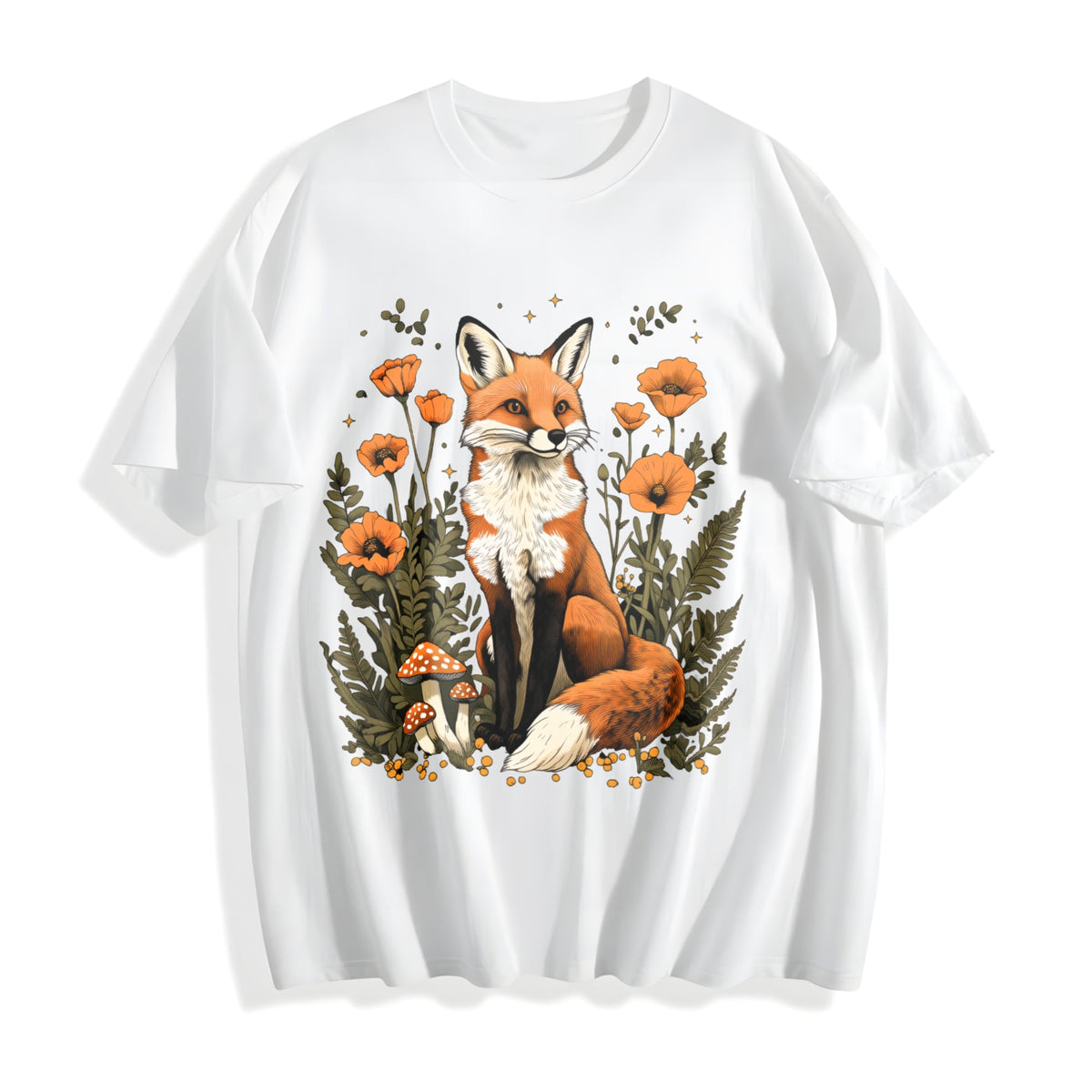 Plant And Animal Fox Floral Spotted Mushroom Summer Cotton product image 2