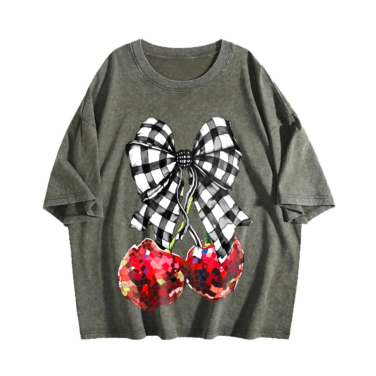 Compatible Cherry & Bow Vintage Washed T-Shirt product image 4