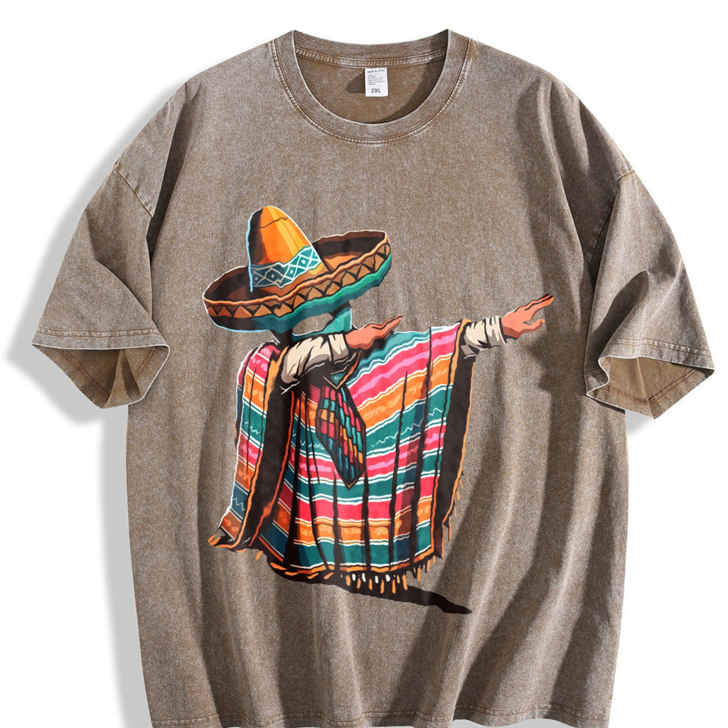 Dabbing Sombrero and Poncho Vintage Washed T-Shirt product image 3
