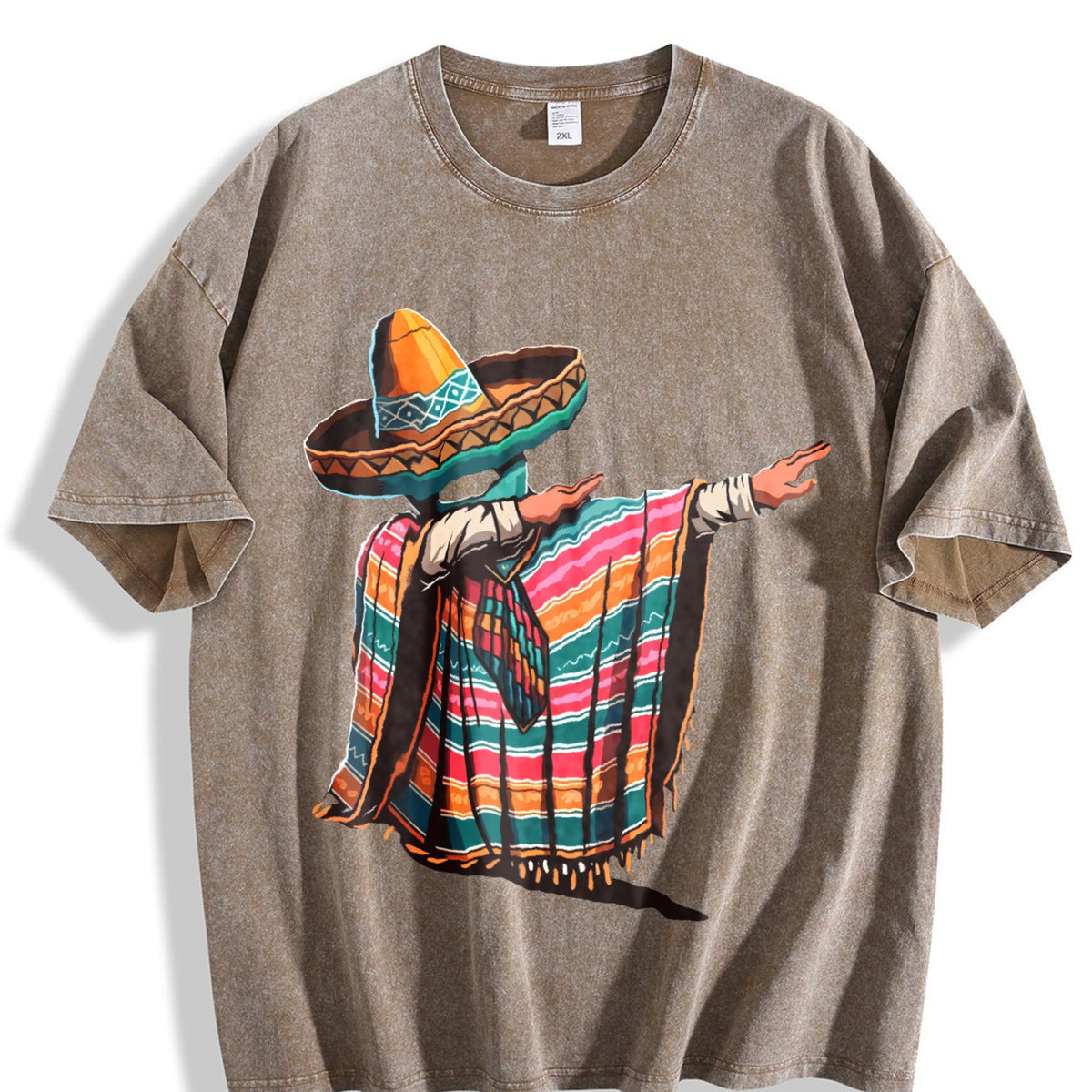 Dabbing Sombrero and Poncho Vintage Washed T-Shirt product image 3