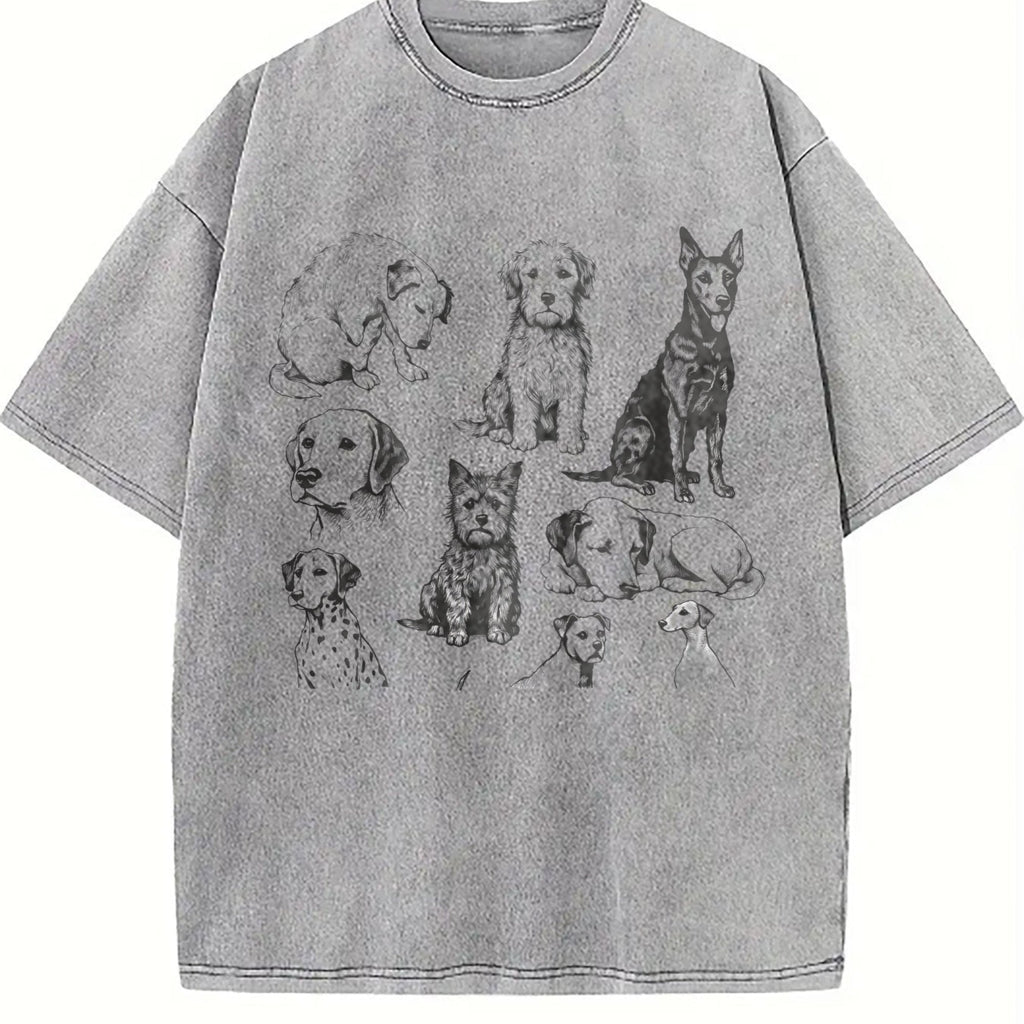 Dogs 90s Tattoo Vintage Washed T-Shirt product image 5