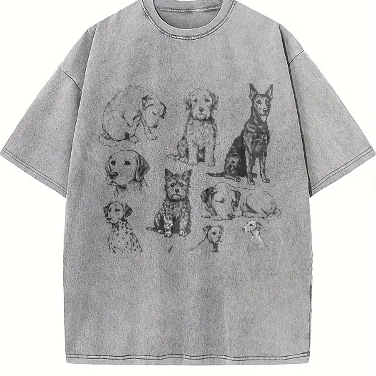Dogs 90s Tattoo Vintage Washed T-Shirt product image 5