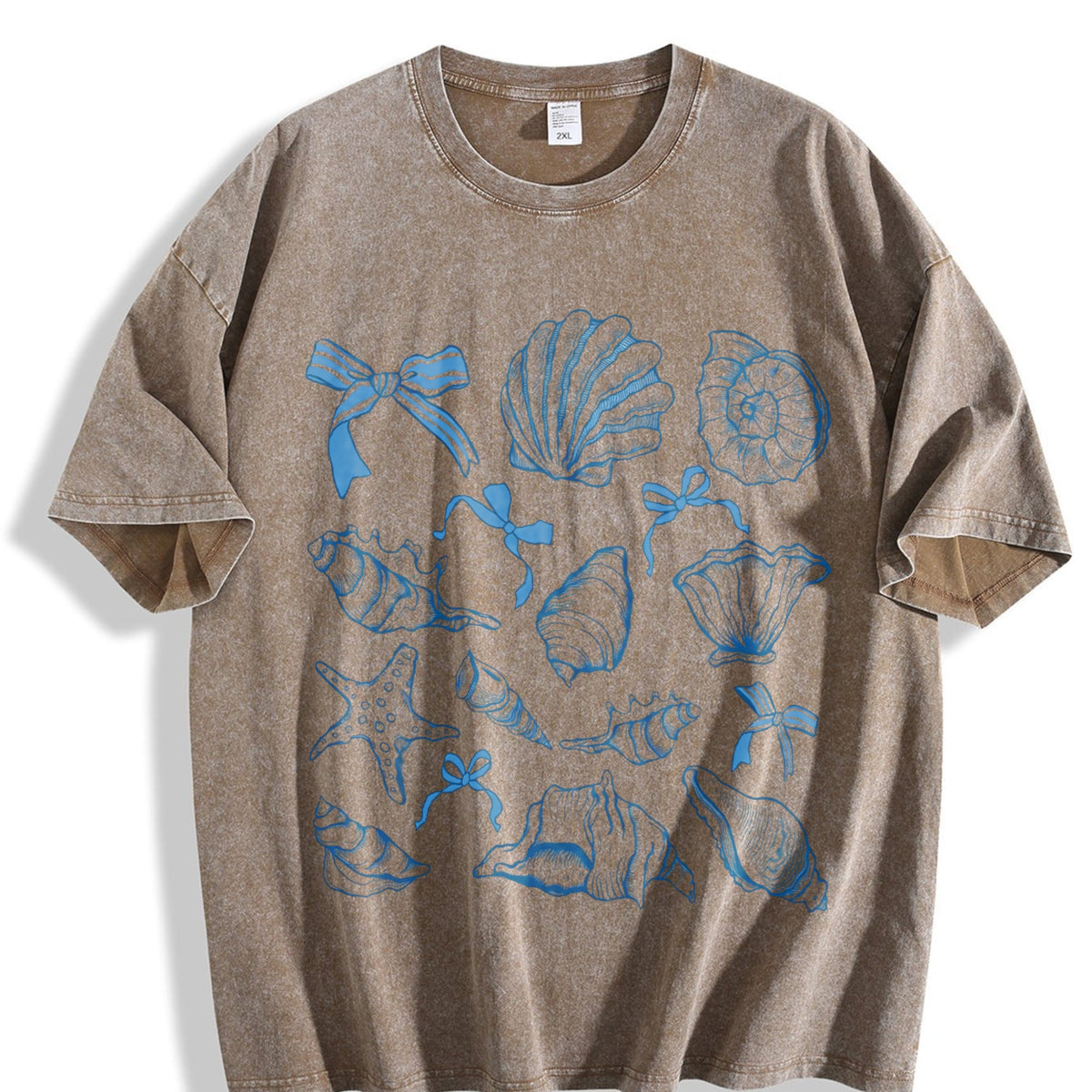 Seashell Coquette Summer Beach Vintage Washed T-Shirt product image 3