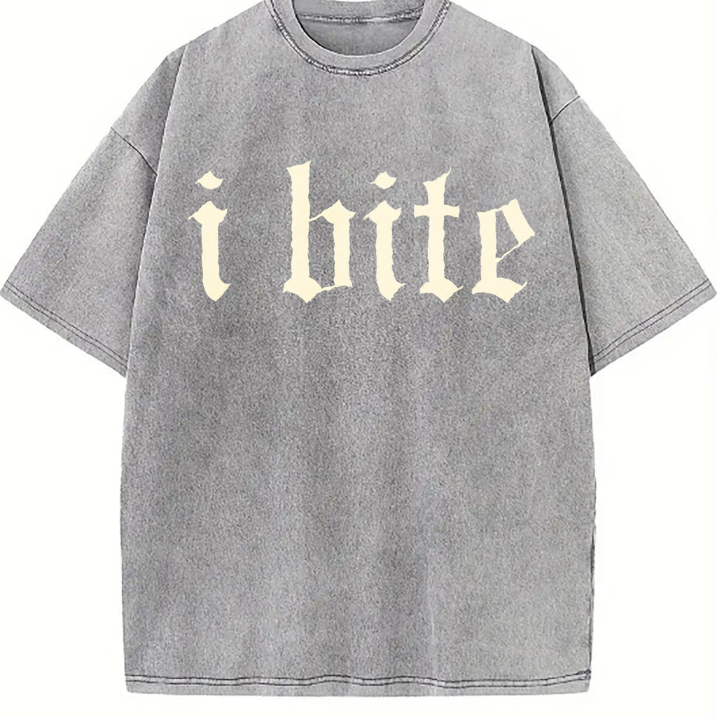 Gothic 'i Bite' - Dark Gray Vintage Washed T-Shirt product image 4
