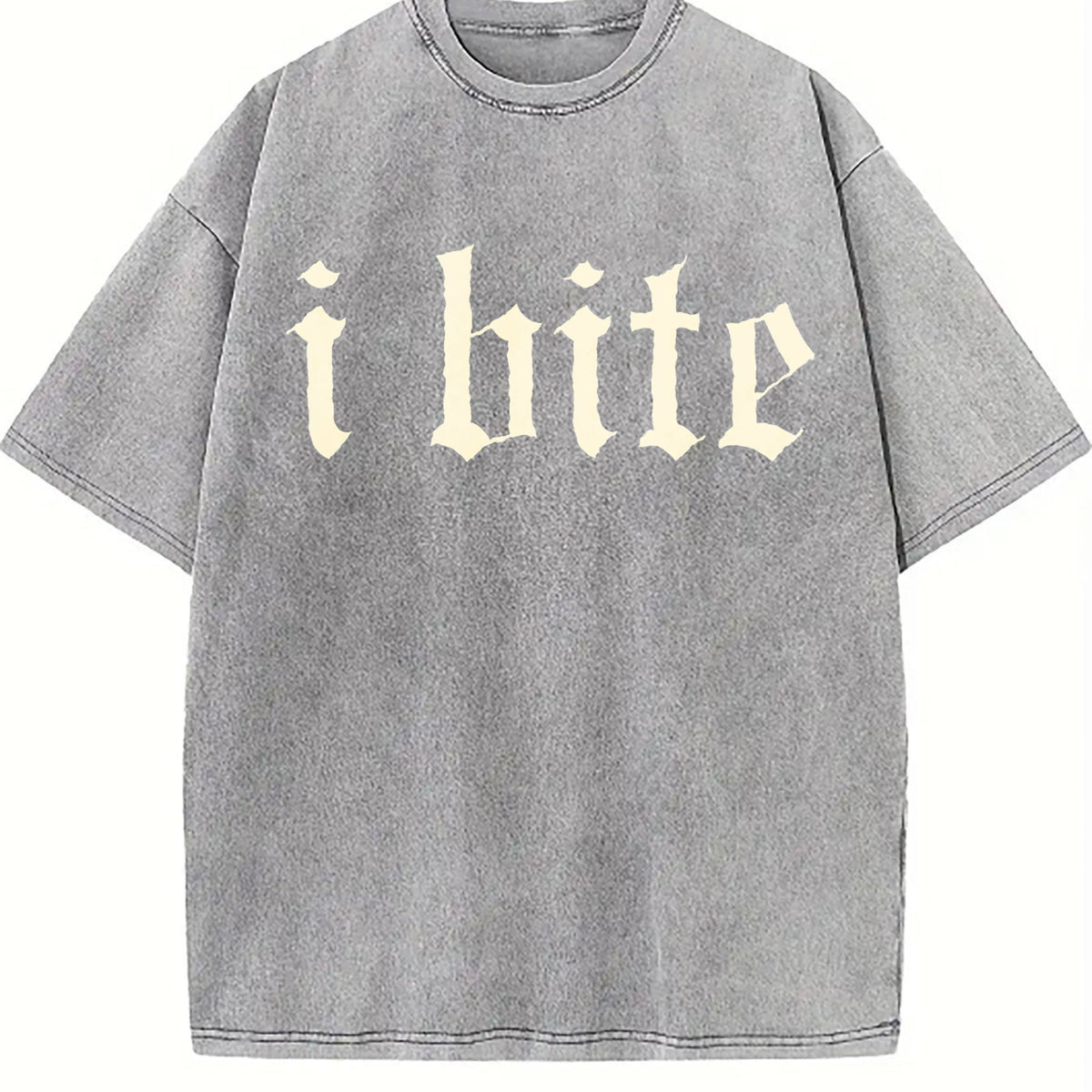 Gothic 'i Bite' - Dark Gray Vintage Washed T-Shirt product image 4