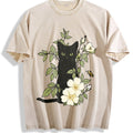 Animal Floral Cat Summer Vintage Washed T-Shirt product image 1