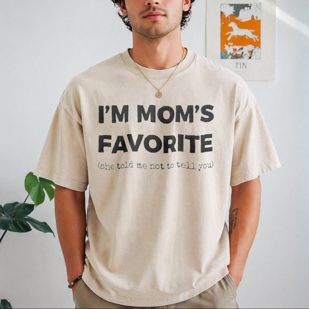 Funny Moms Favorite Son Daughter I'm Vintage Washed T-Shirt product image 1