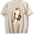 Saxophone Cat Vintage Washed T-Shirt product image 1