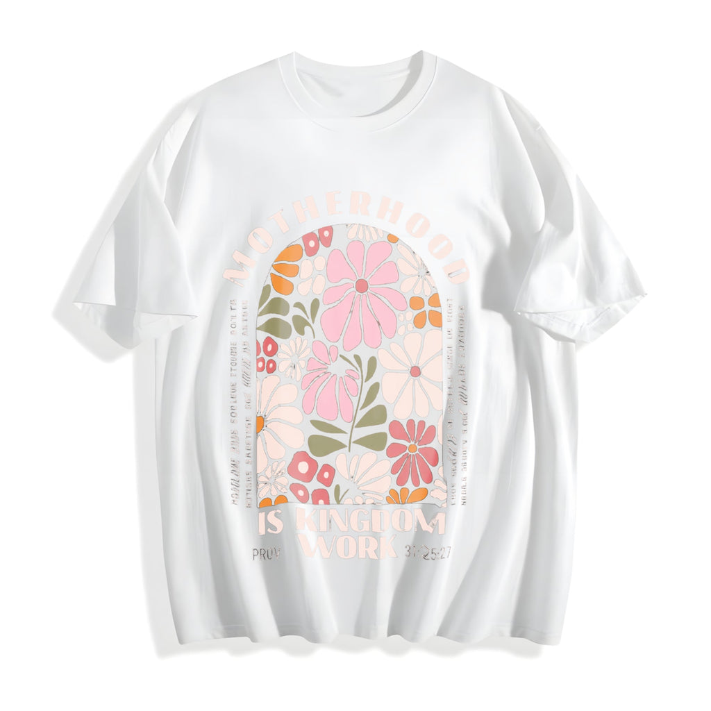 Motherhood Is The Kingdom Of Work Cotton T-Shirt product image 2