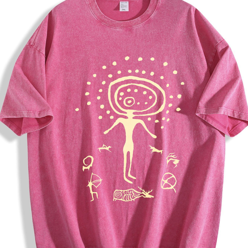 Shamanic Petroglyph - Black Vintage Washed T-Shirt product image 5