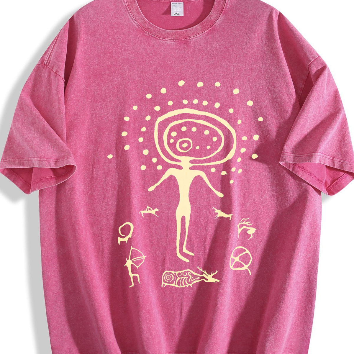 Shamanic Petroglyph - Black Vintage Washed T-Shirt product image 5