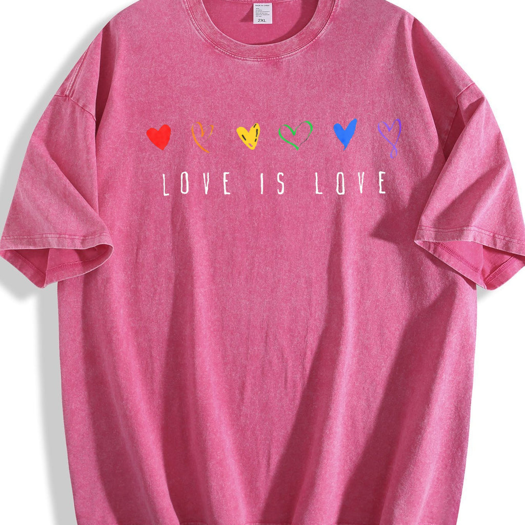 Love Is Rainbow Hearts Vintage Washed T-Shirt product image 5