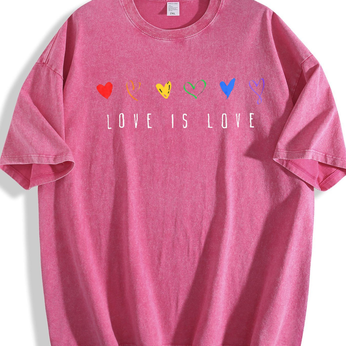 Love Is Rainbow Hearts Vintage Washed T-Shirt product image 5
