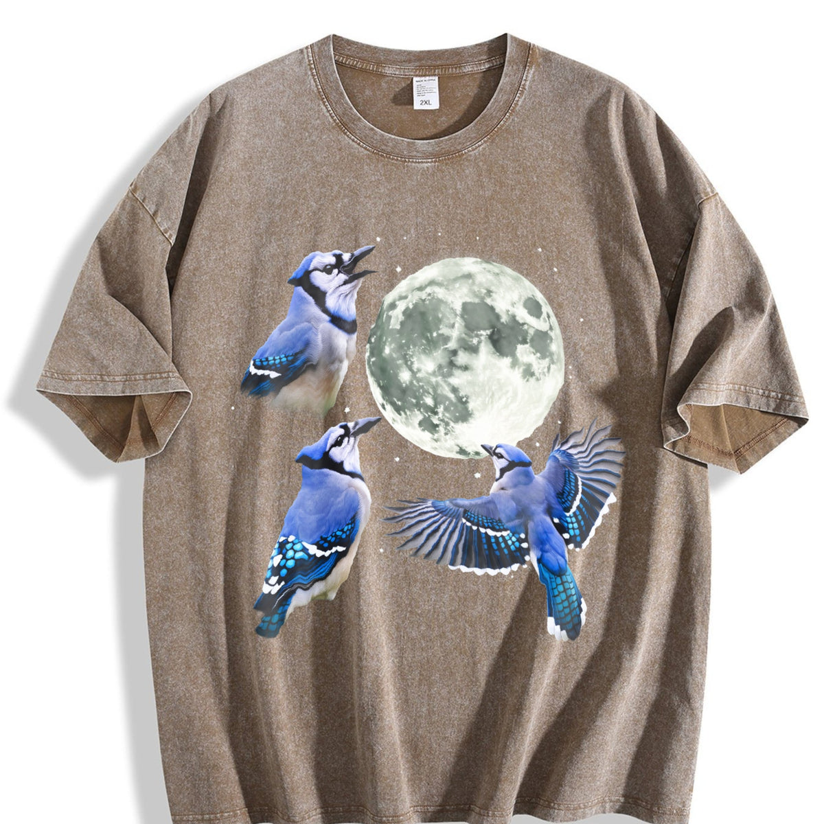 Blue Jay Moon 90s Vintage Washed T-Shirt product image 3