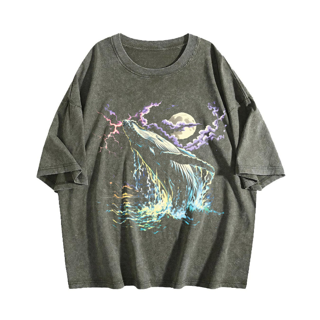 Whale Midnight 90s Vintage Washed T-Shirt product image 4