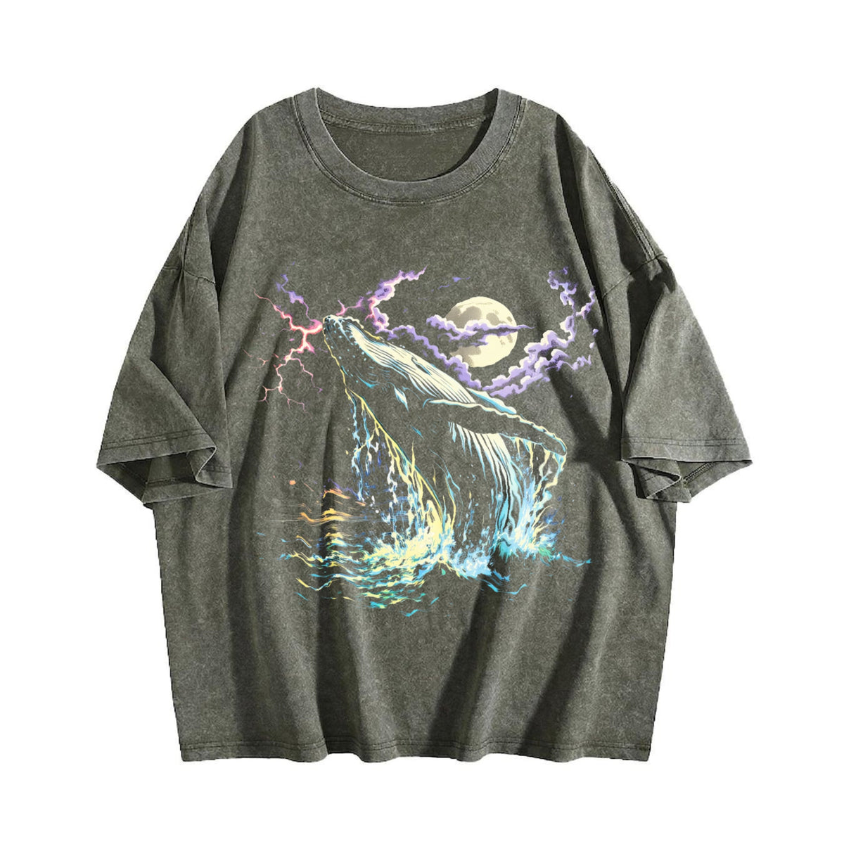 Whale Midnight 90s Vintage Washed T-Shirt product image 4