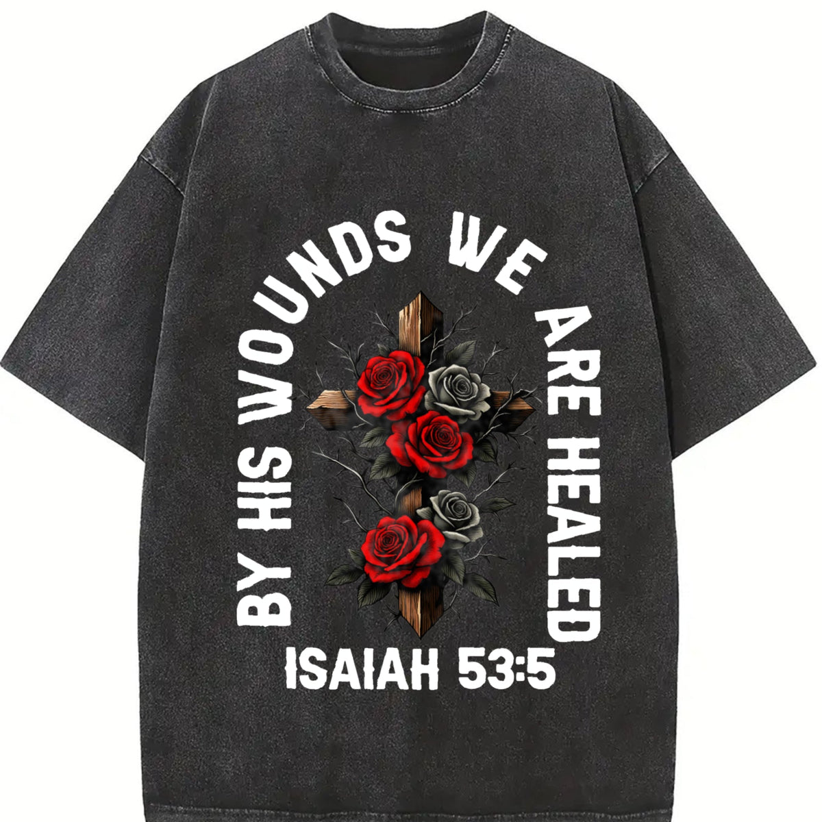 Saved By Grace Christian Vintage Washed T-Shirt product image 2