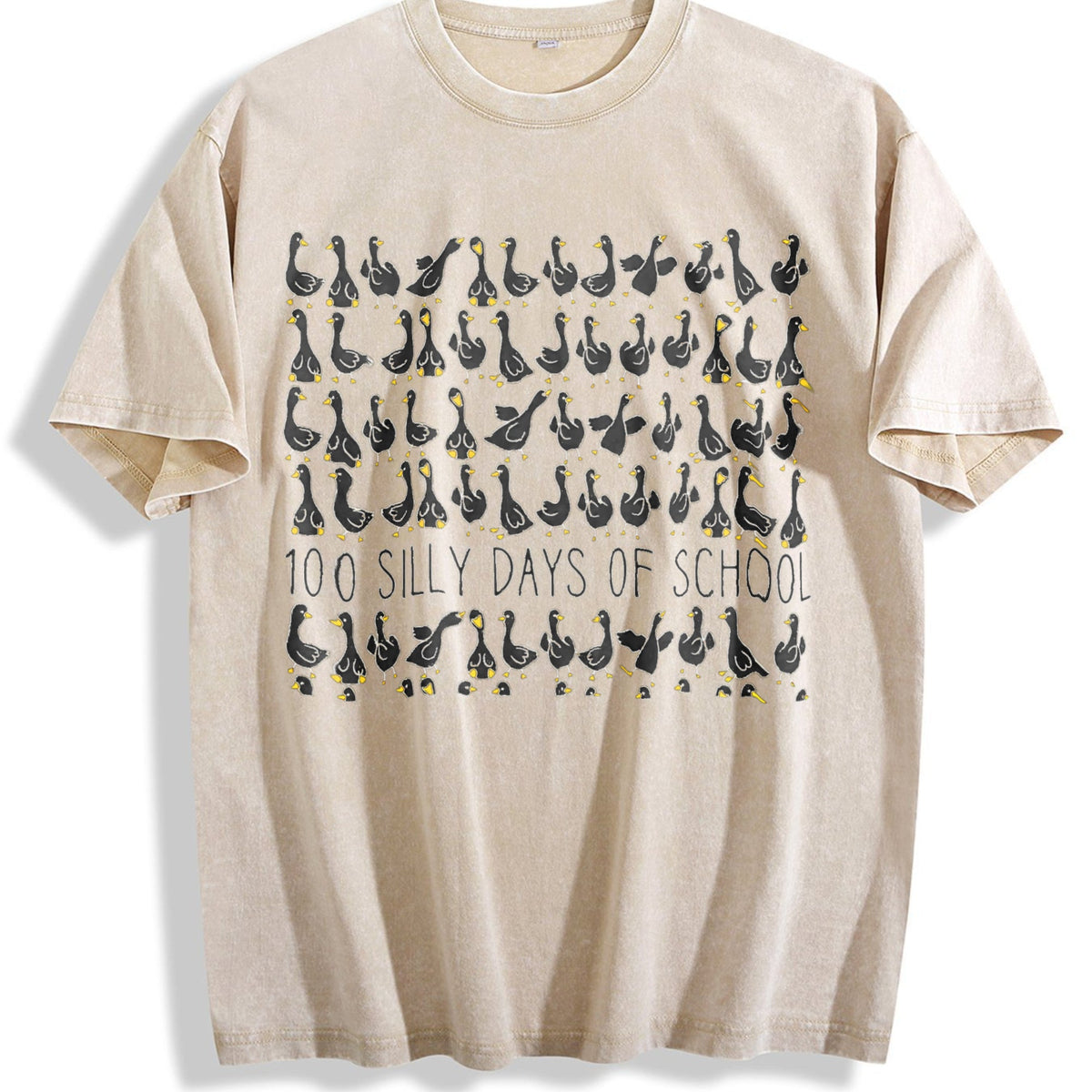 Silly Goose 100 Days Of School Vintage Washed T-Shirt product image 1