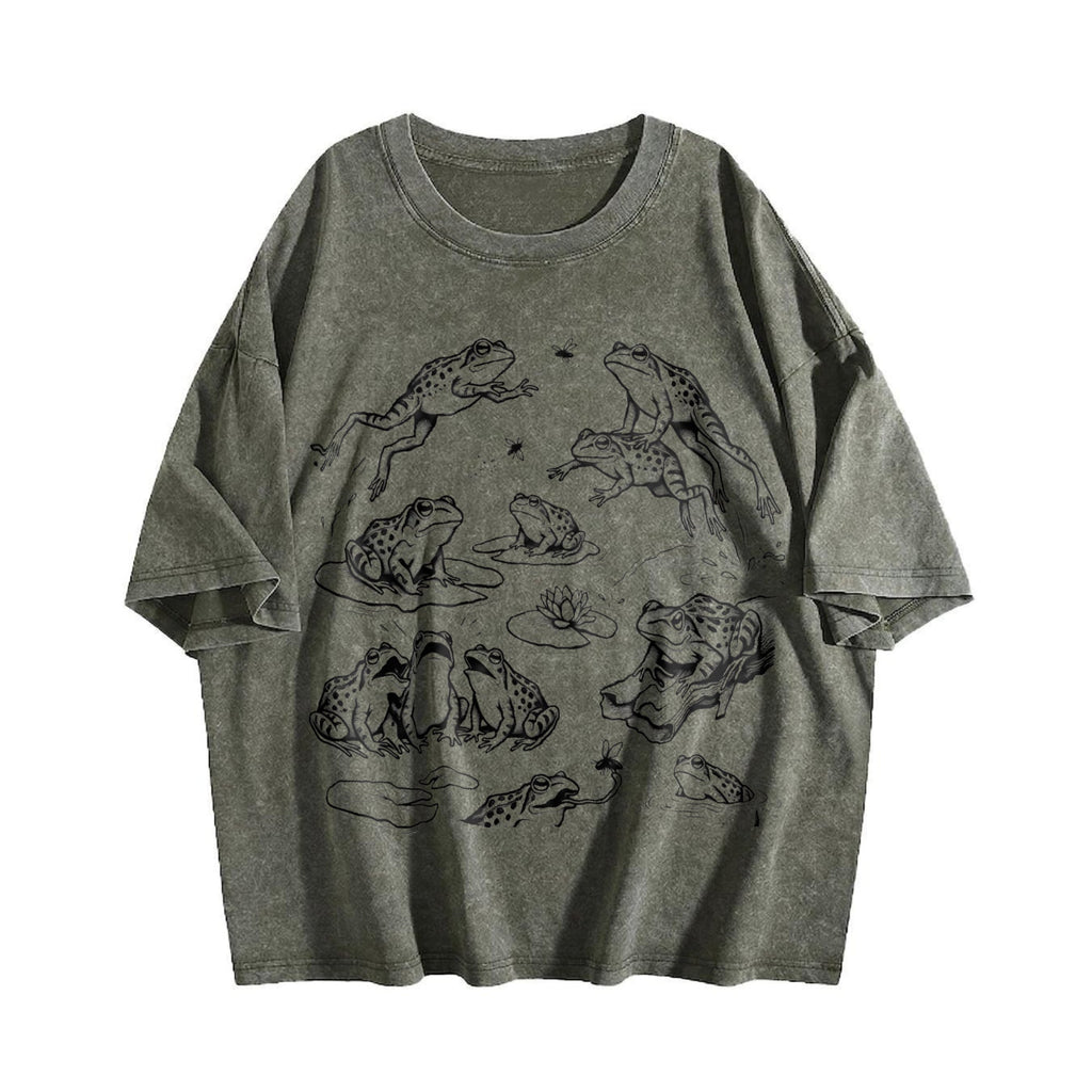 Frogs 90s Tattoo Vintage Washed T-Shirt product image 4