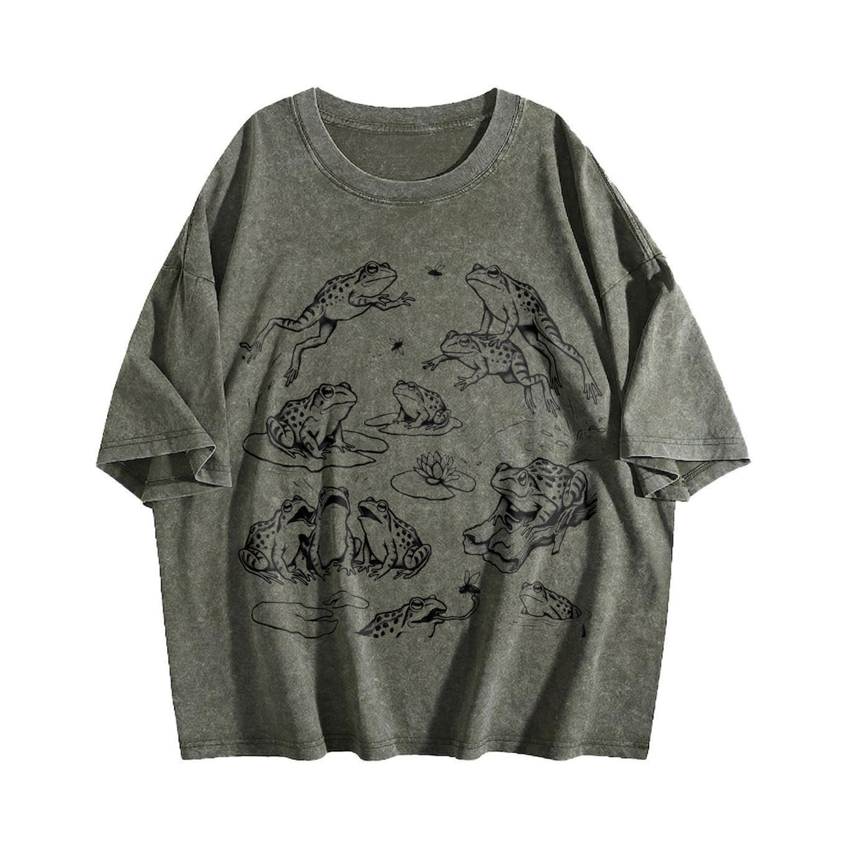 Frogs 90s Tattoo Vintage Washed T-Shirt product image 4