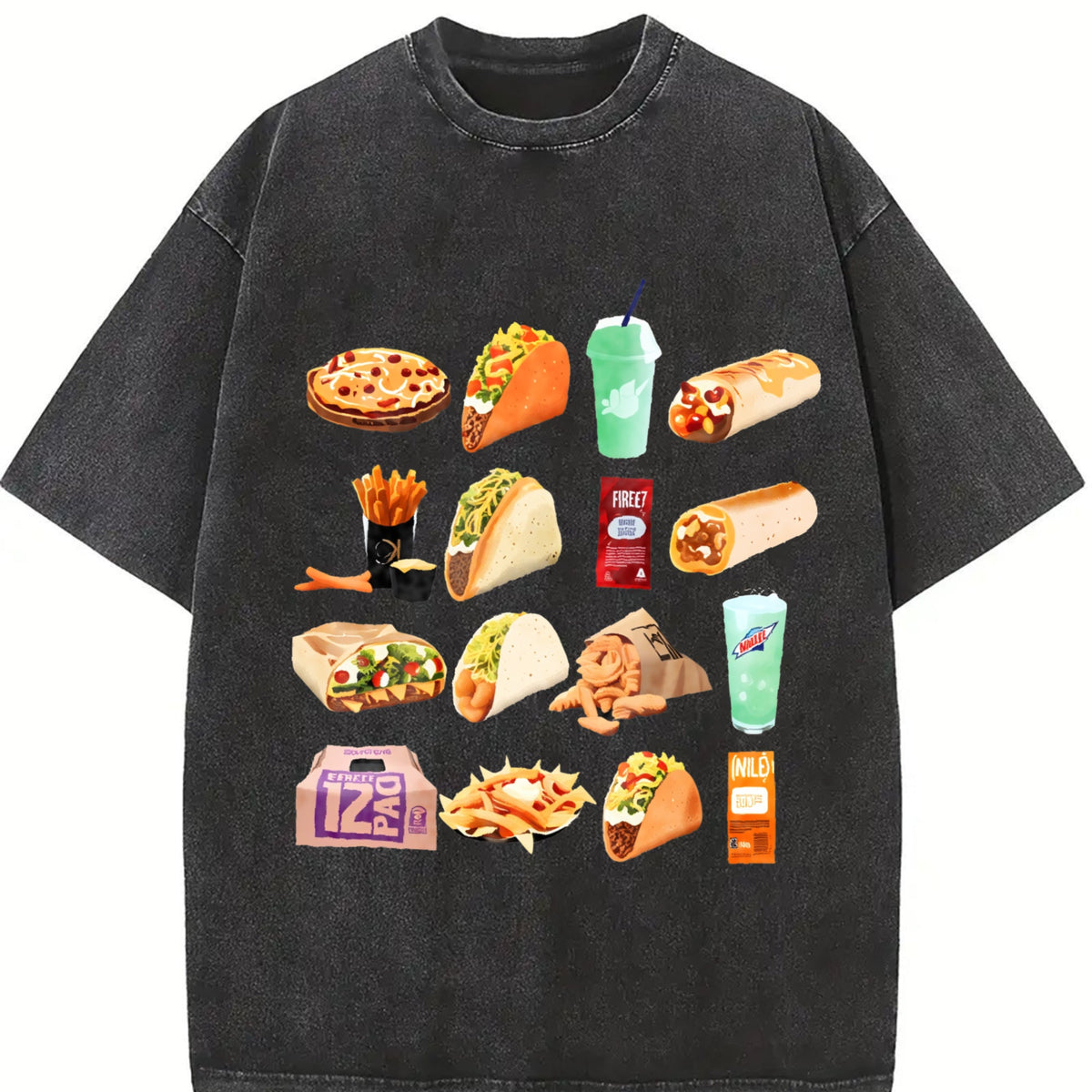 Mexican Food Tacos Vintage Washed T-Shirt product image 2