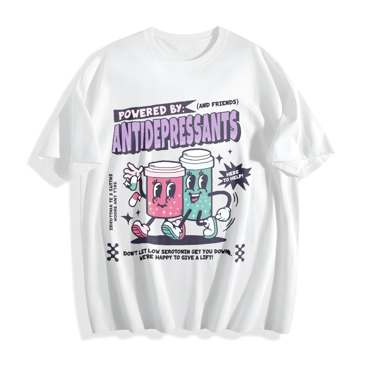 Powered By Antidepressants Cotton T-Shirt product image 2