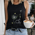 Just Breathe Letters And Dandelions Women's Tank Top