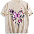 Pink Butterfly and Wildflowers Vintage Washed T-Shirt product image 1