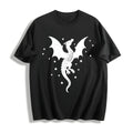 Summer A Scale-patterned Black Dragon Cotton T-Shirt product image 1