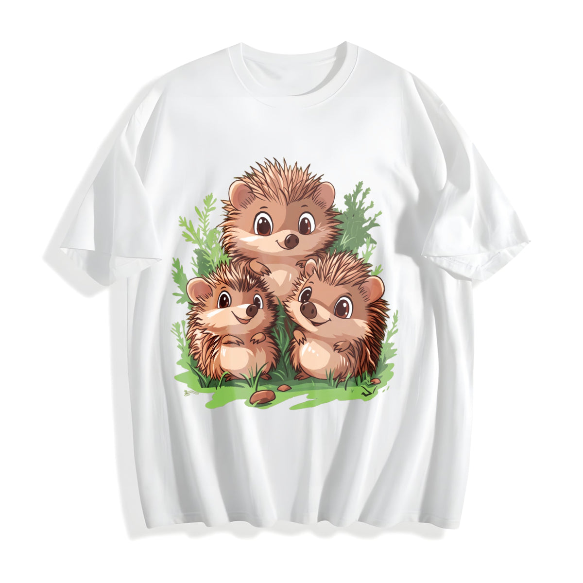 Summer A With Three Brown Hedgehogs Nestled In Green Grass product image 2