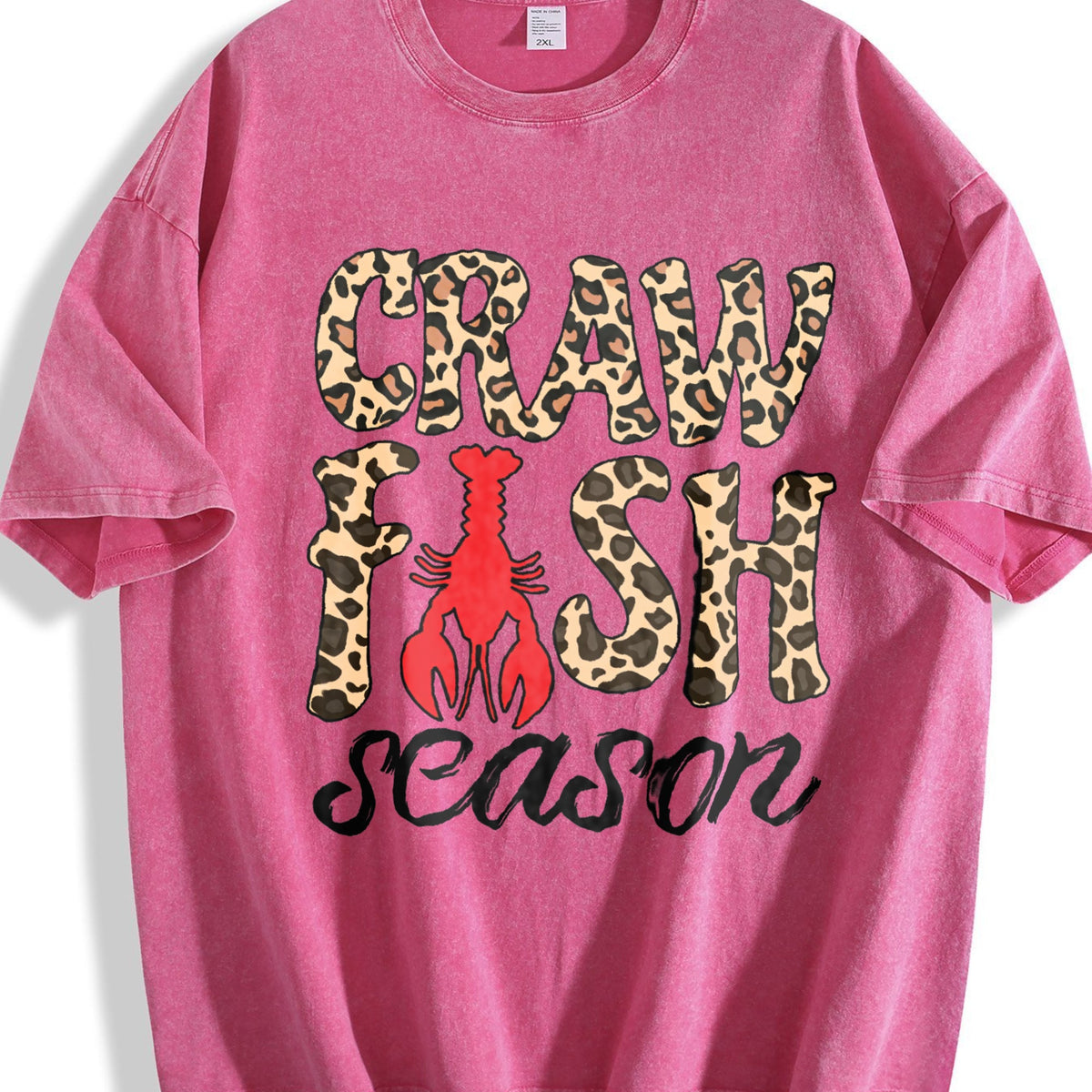 Leopard Crawfish Season Vintage Washed T-Shirt product image 5