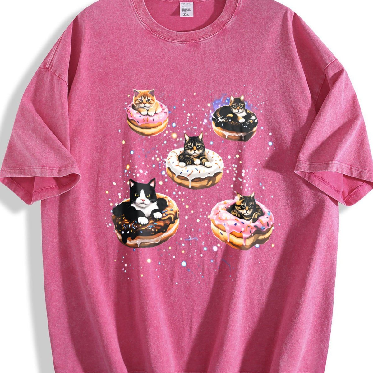 Cat Donut 90s Vintage Washed T-Shirt product image 7
