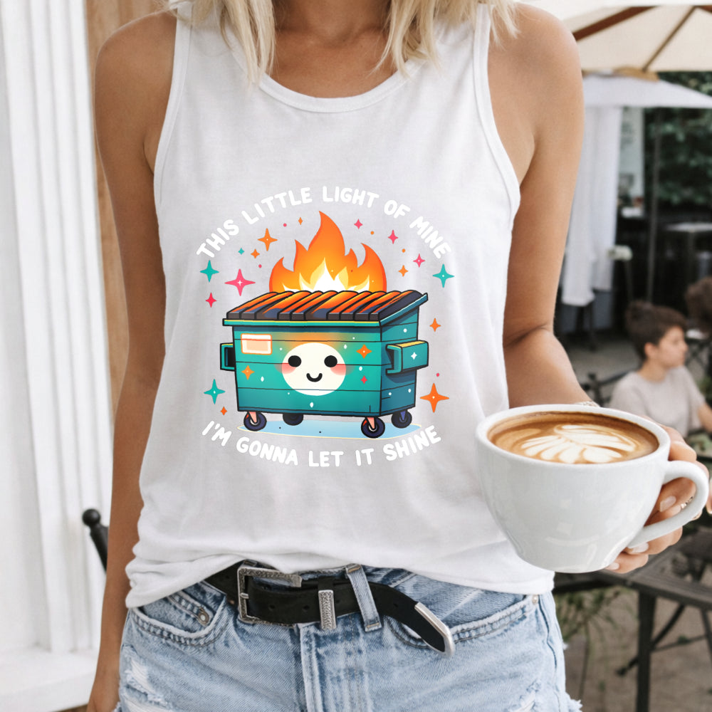 This Features A Of The Letters And Cartoon Of 'this Little Women's Tank Top