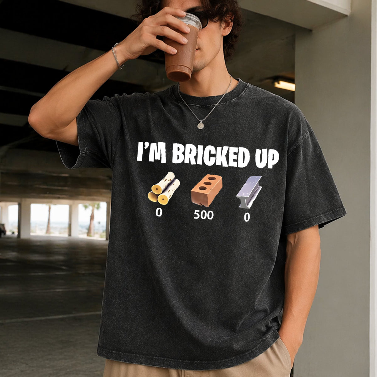 I'm Bricked Up Meme Vintage Washed T-Shirt product image 2