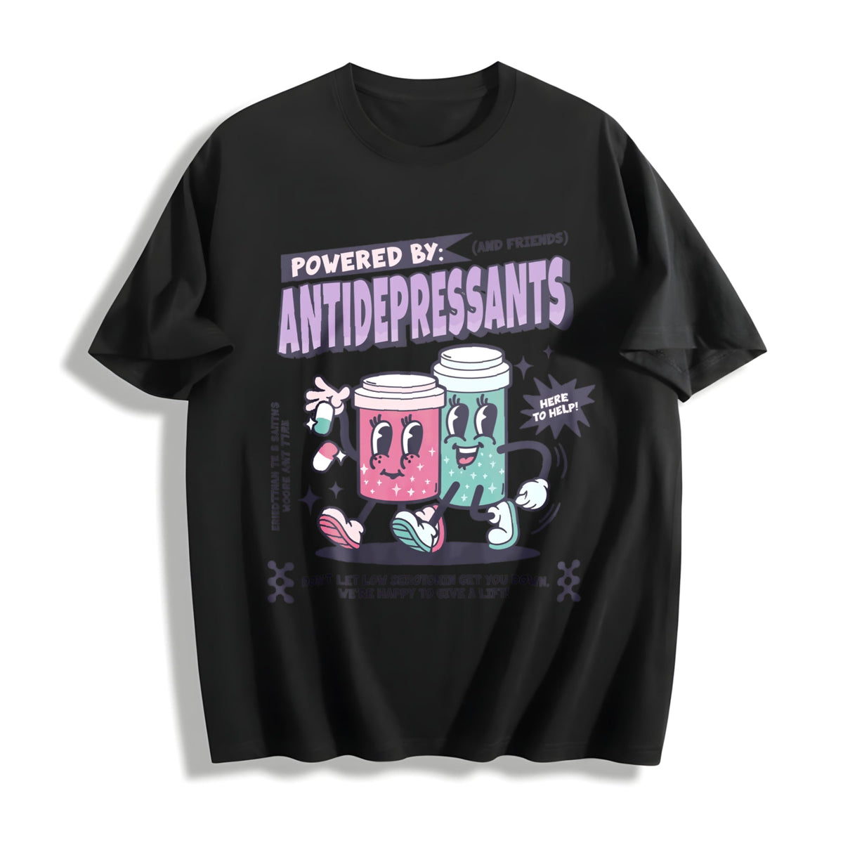 Powered By Antidepressants Cotton T-Shirt product image 1