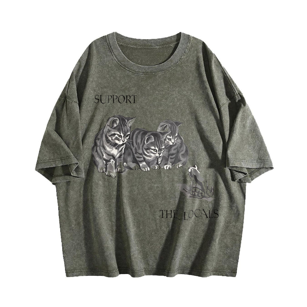 Kitten And Frog Vintage Washed T-Shirt product image 4